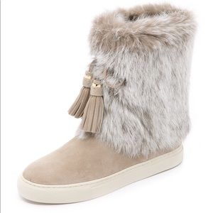 Tory Burch Anjelica Suede Fur Boots